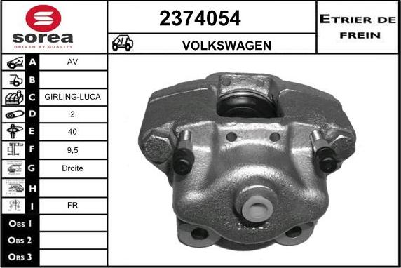 EAI 2374054 - Гальмівний супорт autozip.com.ua