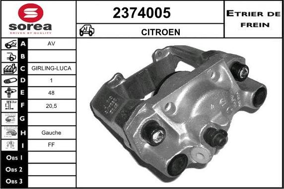 EAI 2374005 - Гальмівний супорт autozip.com.ua