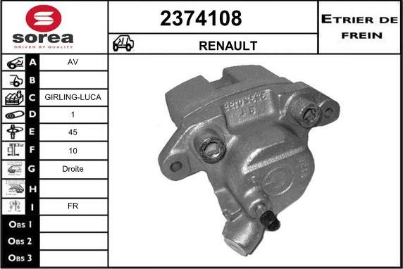 EAI 2374108 - Гальмівний супорт autozip.com.ua