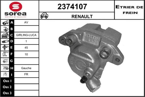 EAI 2374107 - Гальмівний супорт autozip.com.ua