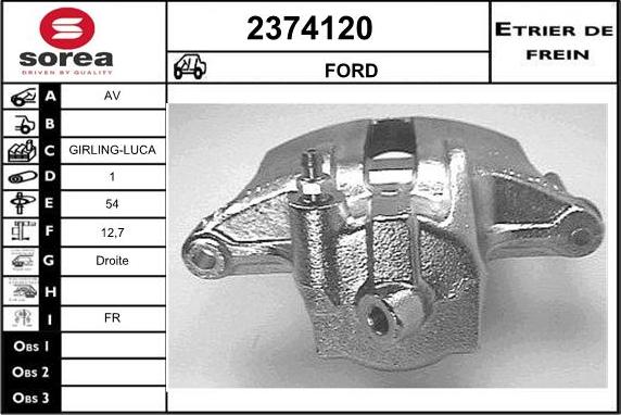 EAI 2374120 - Гальмівний супорт autozip.com.ua