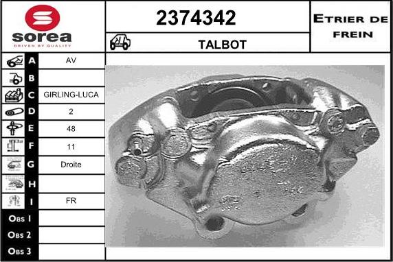 EAI 2374342 - Гальмівний супорт autozip.com.ua