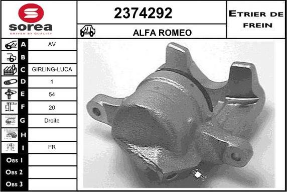 EAI 2374292 - Гальмівний супорт autozip.com.ua