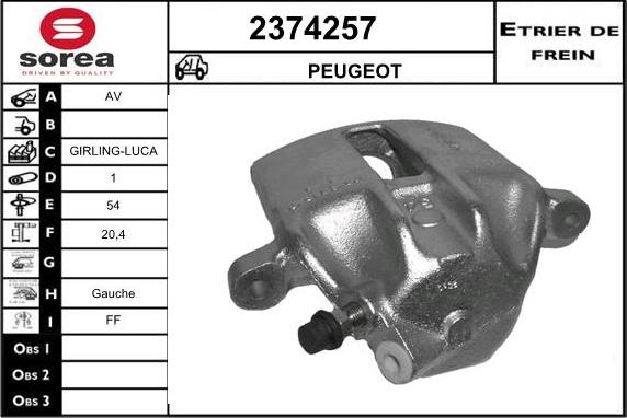 EAI 2374257 - Гальмівний супорт autozip.com.ua