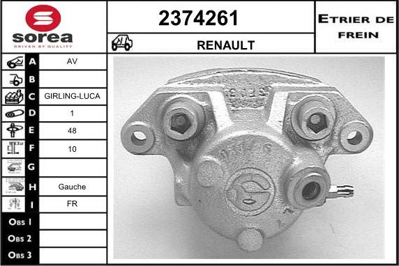 EAI 2374261 - Гальмівний супорт autozip.com.ua