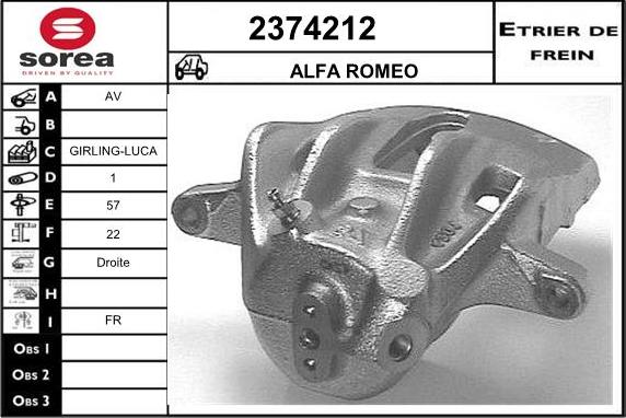 EAI 2374212 - Гальмівний супорт autozip.com.ua