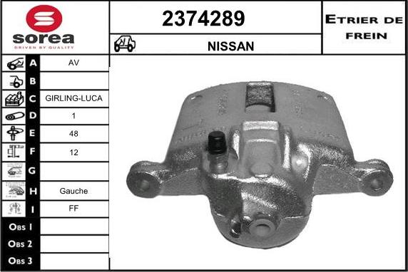 EAI 2374289 - Гальмівний супорт autozip.com.ua