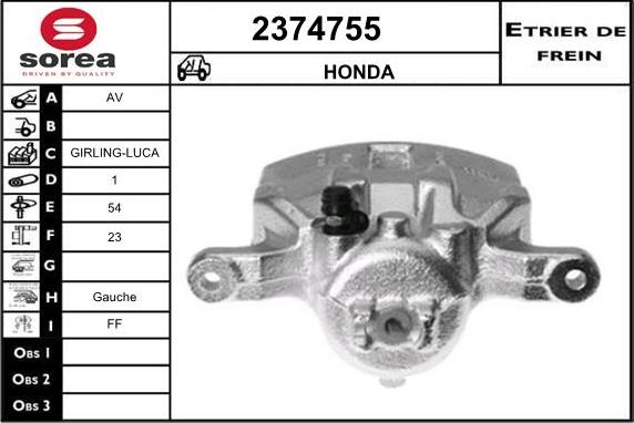 EAI 2374755 - Гальмівний супорт autozip.com.ua