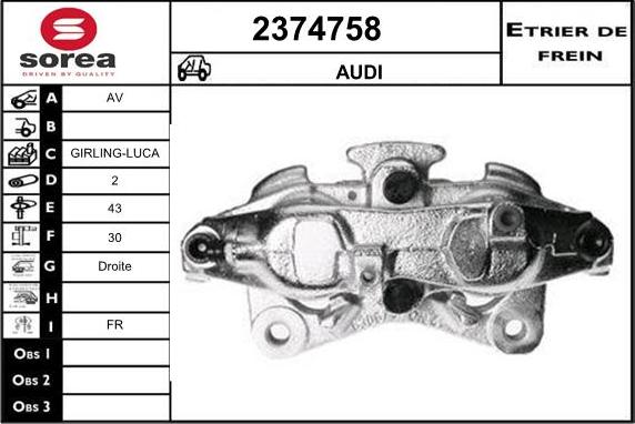 EAI 2374758 - Гальмівний супорт autozip.com.ua