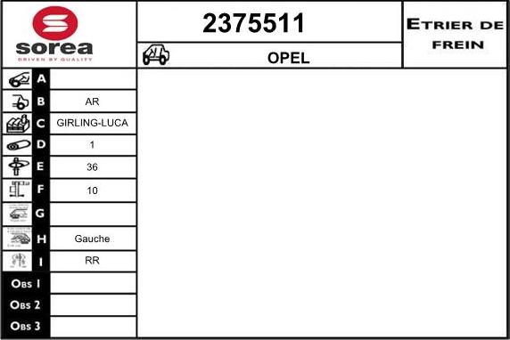 EAI 2375511 - Гальмівний супорт autozip.com.ua