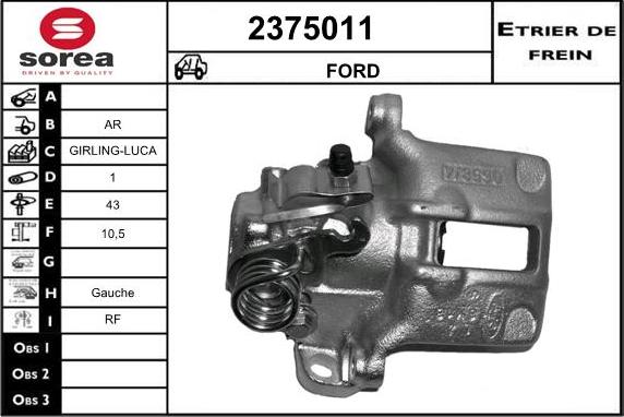 EAI 2375011 - Гальмівний супорт autozip.com.ua