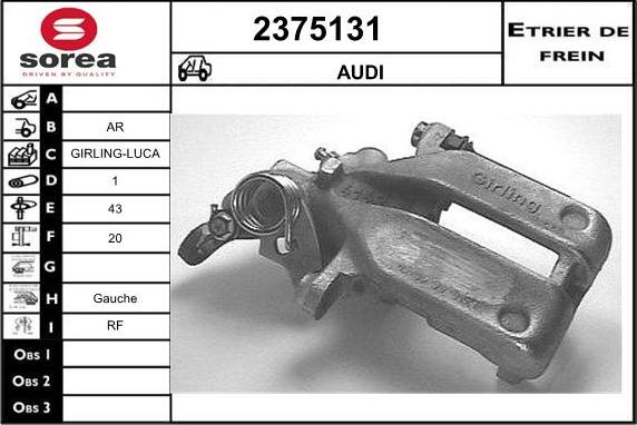 EAI 2375131 - Гальмівний супорт autozip.com.ua