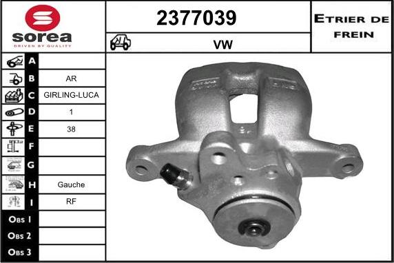 EAI 2377039 - Гальмівний супорт autozip.com.ua