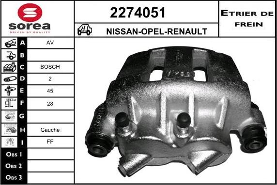 EAI 2274051 - Гальмівний супорт autozip.com.ua