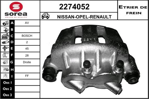 EAI 2274052 - Гальмівний супорт autozip.com.ua