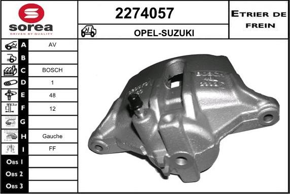 EAI 2274057 - Гальмівний супорт autozip.com.ua