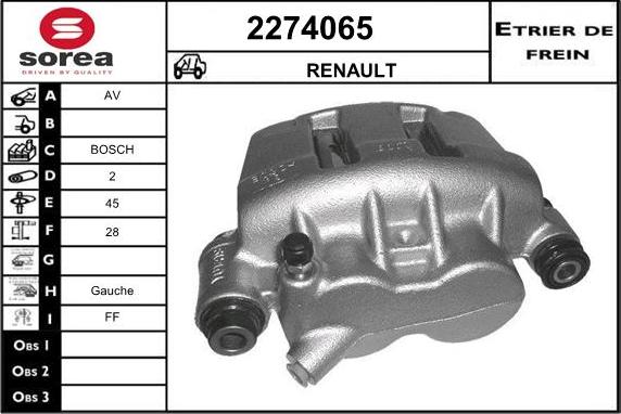 EAI 2274065 - Гальмівний супорт autozip.com.ua