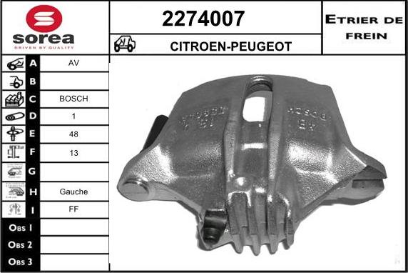 EAI 2274007 - Гальмівний супорт autozip.com.ua