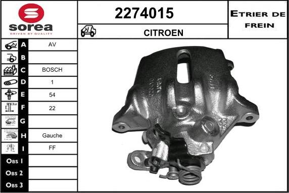 EAI 2274015 - Гальмівний супорт autozip.com.ua