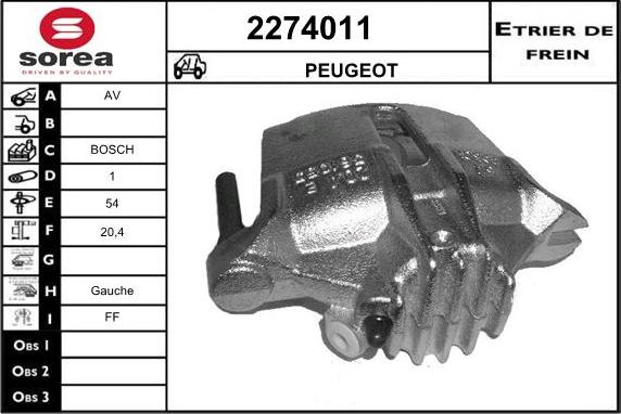 EAI 2274011 - Гальмівний супорт autozip.com.ua