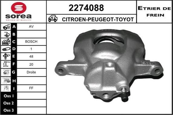 EAI 2274088 - Гальмівний супорт autozip.com.ua