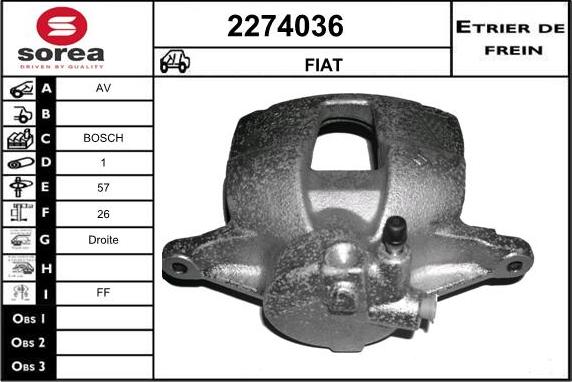 EAI 2274036 - Гальмівний супорт autozip.com.ua