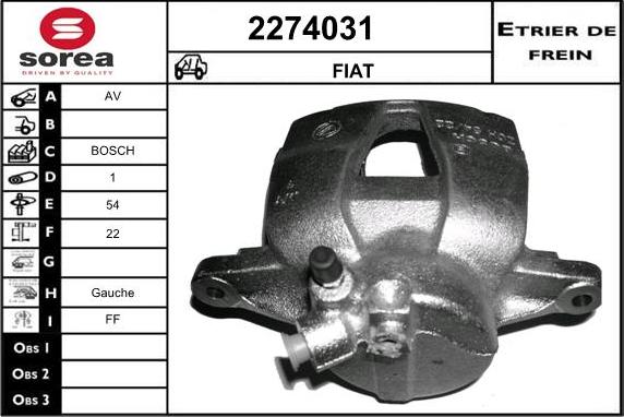 EAI 2274031 - Гальмівний супорт autozip.com.ua