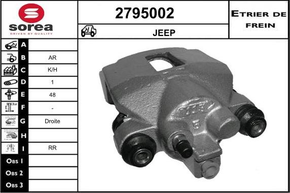EAI 2795002 - Гальмівний супорт autozip.com.ua