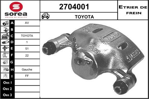EAI 2704001 - Гальмівний супорт autozip.com.ua