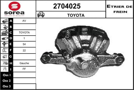 EAI 2704025 - Гальмівний супорт autozip.com.ua