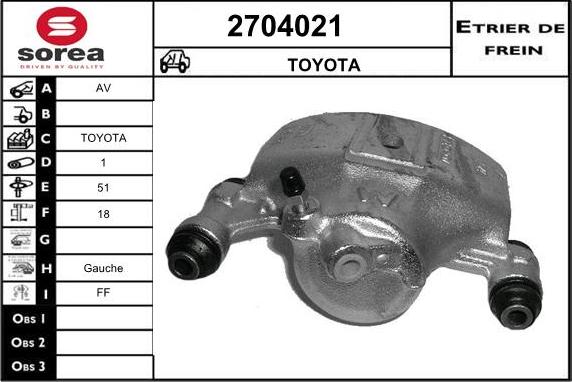 EAI 2704021 - Гальмівний супорт autozip.com.ua