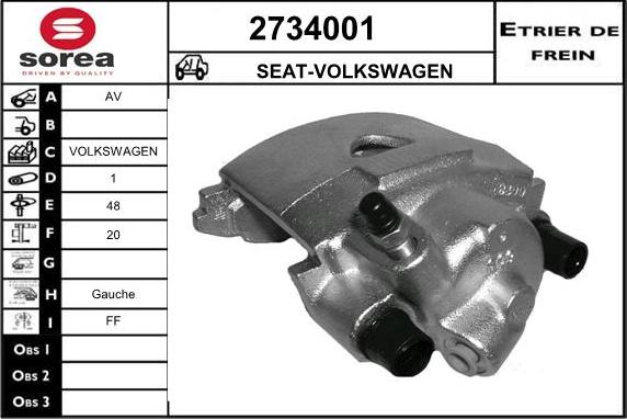 EAI 2734001 - Гальмівний супорт autozip.com.ua