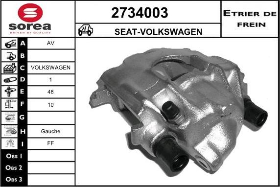 EAI 2734003 - Гальмівний супорт autozip.com.ua