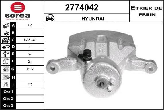 EAI 2774042 - Гальмівний супорт autozip.com.ua