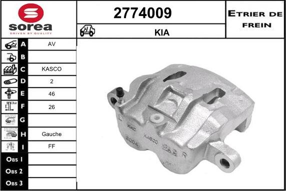 EAI 2774009 - Гальмівний супорт autozip.com.ua