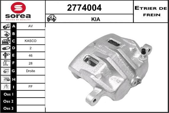 EAI 2774004 - Гальмівний супорт autozip.com.ua