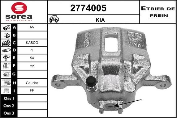 EAI 2774005 - Гальмівний супорт autozip.com.ua