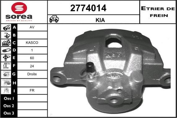 EAI 2774014 - Гальмівний супорт autozip.com.ua