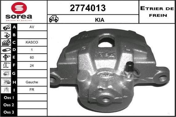 EAI 2774013 - Гальмівний супорт autozip.com.ua