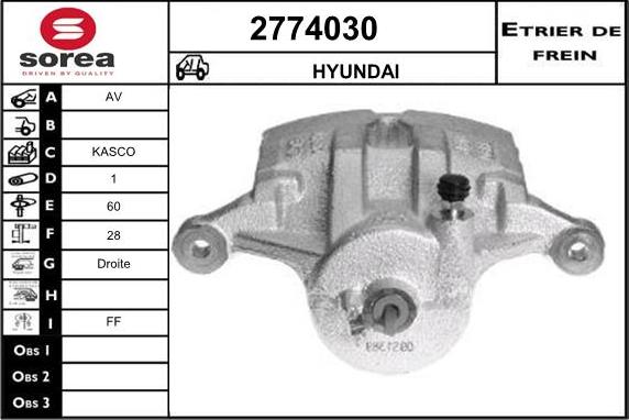 EAI 2774030 - Гальмівний супорт autozip.com.ua