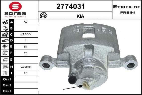 EAI 2774031 - Гальмівний супорт autozip.com.ua