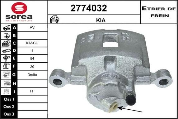 EAI 2774032 - Гальмівний супорт autozip.com.ua