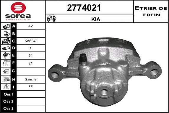 EAI 2774021 - Гальмівний супорт autozip.com.ua