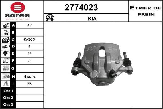 EAI 2774023 - Гальмівний супорт autozip.com.ua