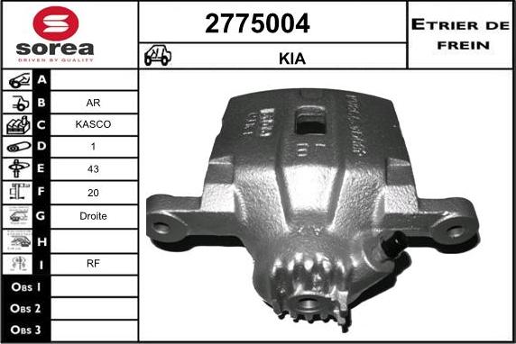 EAI 2775004 - Гальмівний супорт autozip.com.ua