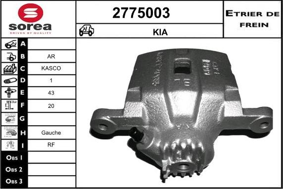 EAI 2775003 - Гальмівний супорт autozip.com.ua