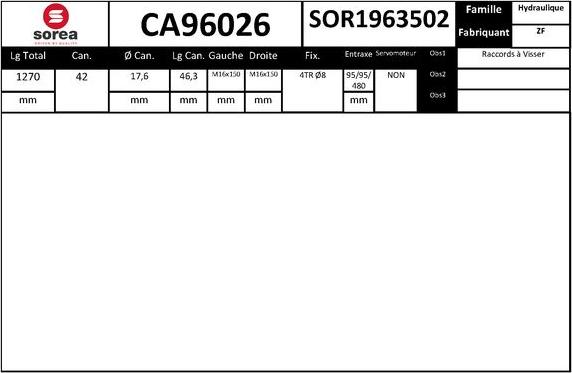EAI CA96026 - Рульовий механізм, рейка autozip.com.ua