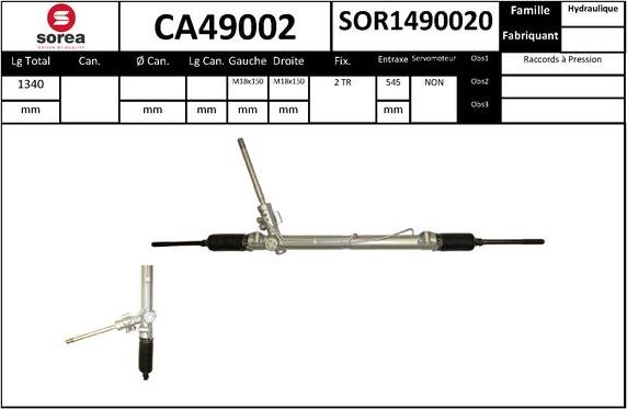 EAI CA49002 - Рульовий механізм, рейка autozip.com.ua