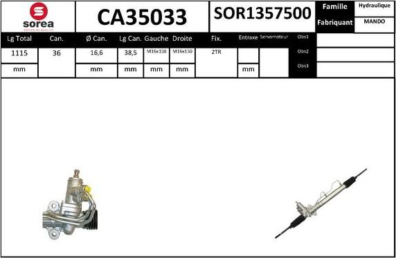EAI CA35033 - Рульовий механізм, рейка autozip.com.ua
