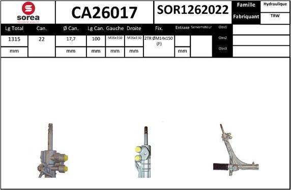 EAI CA26017 - Рульовий механізм, рейка autozip.com.ua